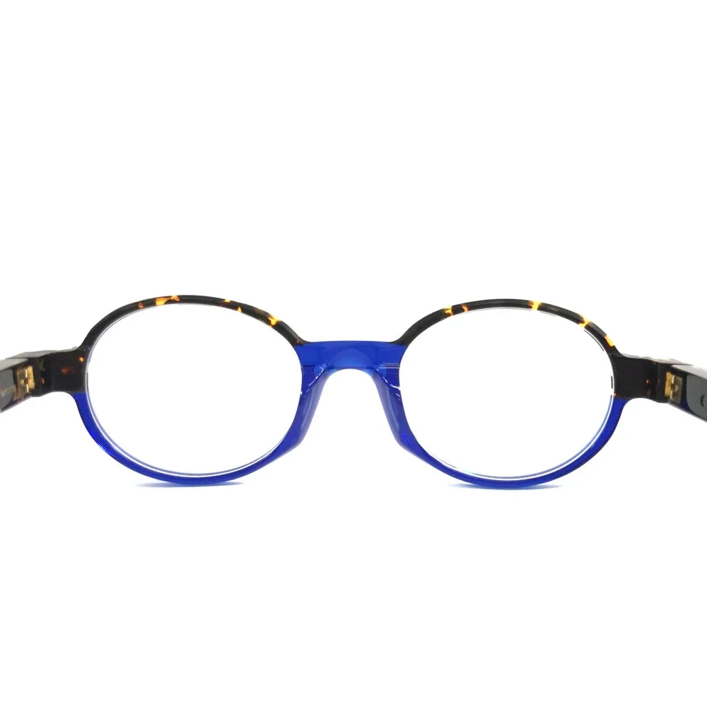 Etnia Barcelona Eyeglasses Frames CHROMA N43 HVBL Havana Blue Oval 48-20-140